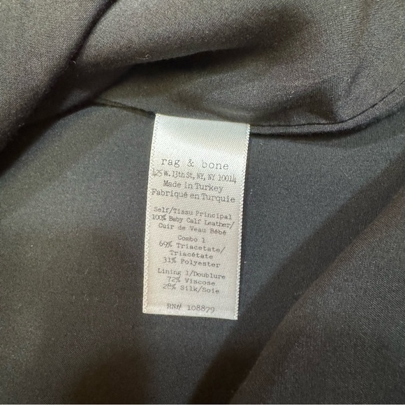 New Rag & Bone Black Lamb Skin Leather Shirt and Shorts Set size M and 27 Shorts - Picture 5 of 13